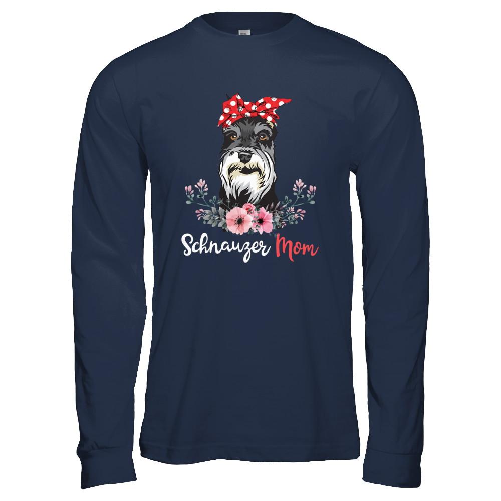 Schnauzer Mom Gift For Women Dog Lover-T-Shirt & Hoodie-Long Sleeve T-Shirt-Navy