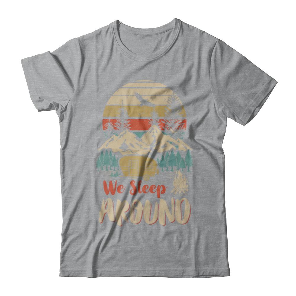 Vintage We Sleep Around Funny Husband Wife Camping-T-Shirt & Hoodie-Classic T-Shirt-Sport Grey