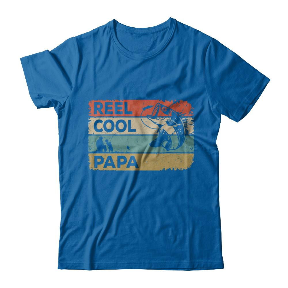 Vintage Reel Cool Papa Fish Fishing Fathers Day-T-Shirt & Hoodie-Classic T-Shirt-Royal