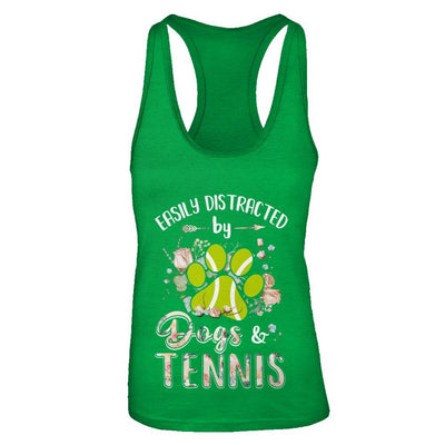 Easily Distracted By Dogs And Tennis-T-Shirt & Tank Top-Women's Ideal Racerback Tank-Kelly Green