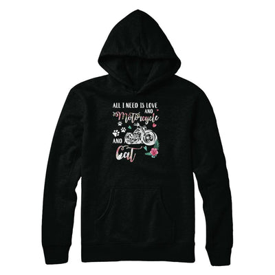 All I Need Is Love And A Motorcycle And A Cat-T-Shirt & Tank Top-Pullover Hoodie-Black