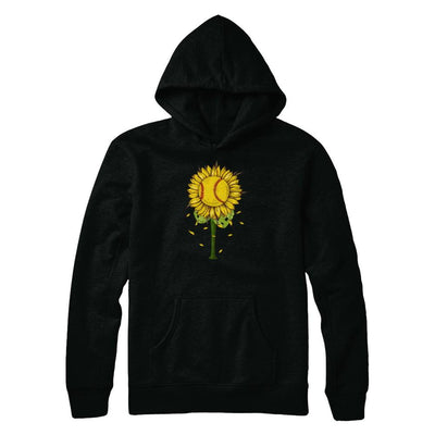 Sunflower Softball Mom Daughter Lover Gift-T-Shirt & Tank Top-Pullover Hoodie-Black