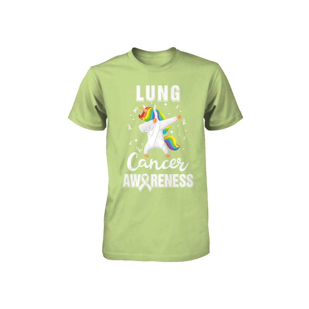 Inspirational Lung Cancer Awareness Unicorn Support Youth-Youth Shirt-Toddler T-Shirt-Key Lime