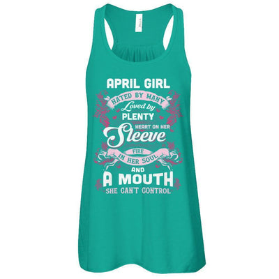 April Girl Hated By Many Loved By Plenty Heart On Her Sleeve-T-Shirt & Tank Top-Women's Flowy Racerback Tank-Kelly