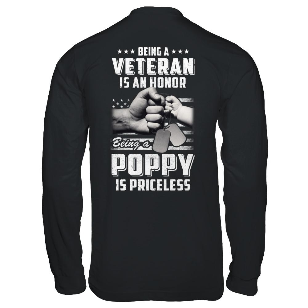 Being A Veteran Is An Honor Being A Poppy Is Priceless-T-Shirt & Hoodie-Long Sleeve T-Shirt-Black