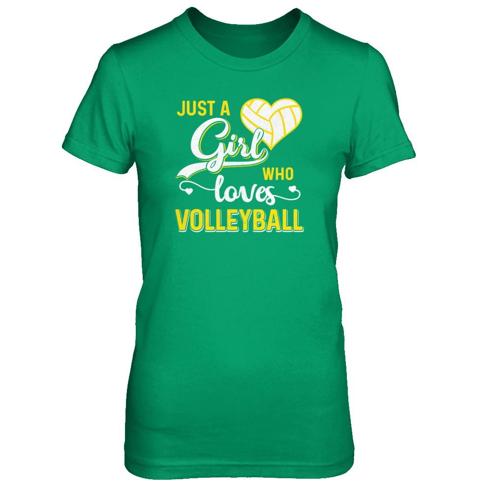 Just A Girl Who Loves Volleyball-T-Shirt & Tank Top-Women's T-Shirt-Irish Green