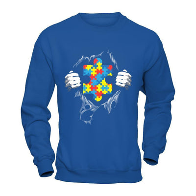 Super Autism Awareness Day Gifts-T-Shirt & Hoodie-Crewneck Sweatshirt-Royal