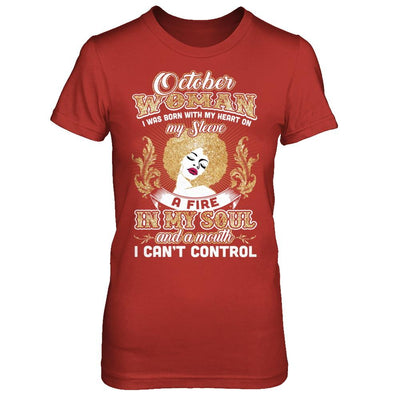 I'm An October Woman Funny Birthday-T-Shirt & Sweatshirt-Women's T-Shirt-Red