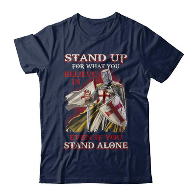 Knight Templar Stand Up For What You Believe In Even Stand Alone-T-Shirt & Hoodie-Classic T-Shirt-Navy