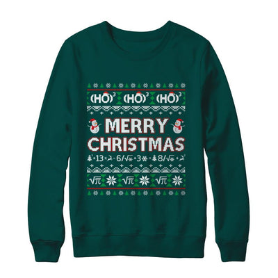 Merry Christmath Funny Math Christmas Ugly Sweaters-T-Shirt & Sweatshirt-Crewneck Sweatshirt-Deep Forest