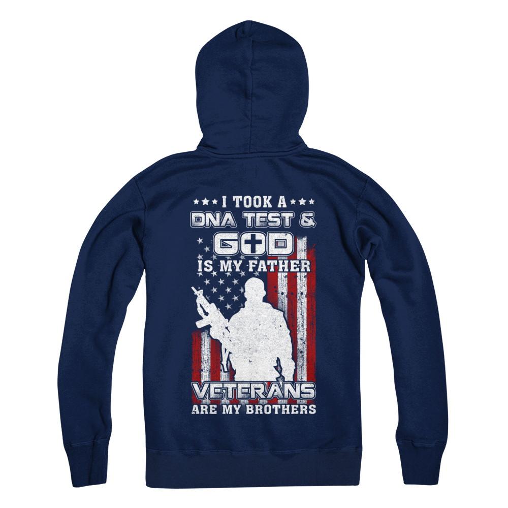 I Took A Dna Test God Is My Father Veterans Brothers-T-Shirt & Hoodie-Pullover Hoodie-Navy