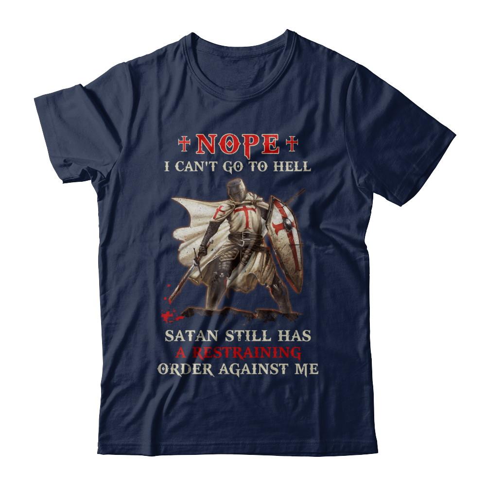 Knight Amerian Satan Still Has A Restraining Order Against Me-T-Shirt & Hoodie-Classic T-Shirt-Navy