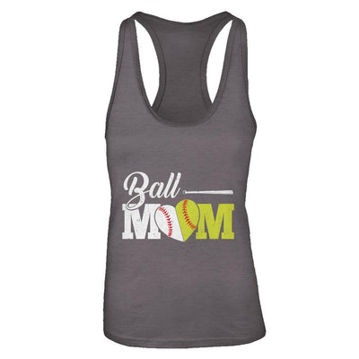 Funny Softball Mom Baseball Mom Mothers Day-T-Shirt & Tank Top-Women's Ideal Racerback Tank-Dark Grey
