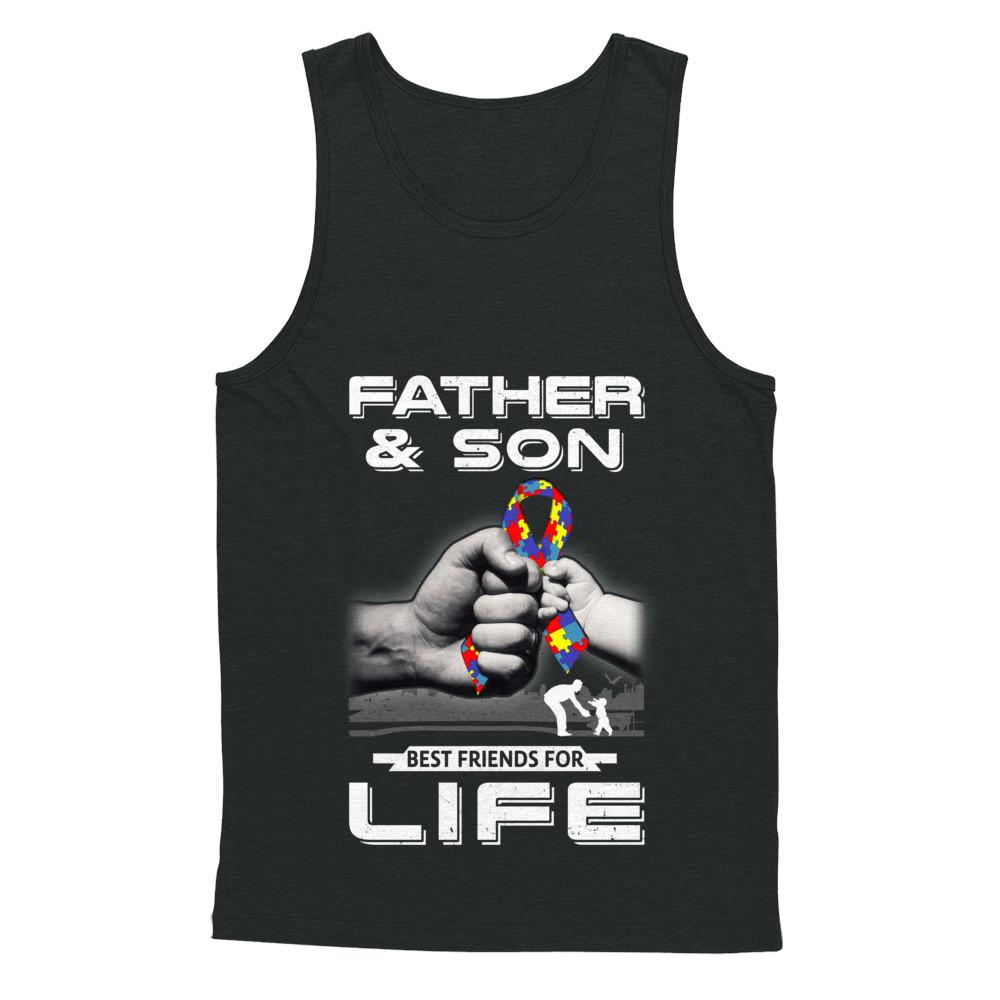 Autism Awareness Father And Son Best Friends For Life-T-Shirt & Hoodie-Unisex Tank-Black