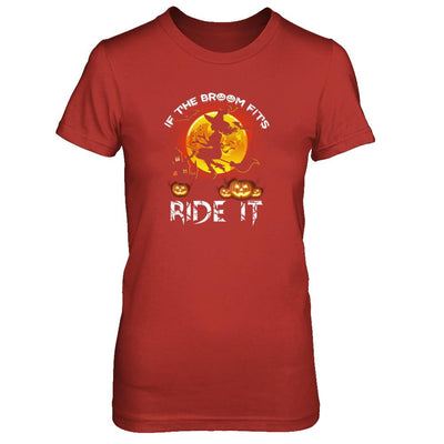If The Broom Fits Witch Funny Happy Halloween-T-Shirt & Tank Top-Women's T-Shirt-Red