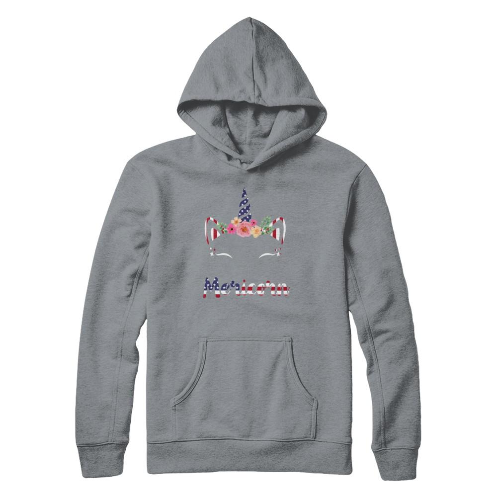 Independence Day Patriotic 4Th Of July Cat Unicorn Mericorn-T-Shirt & Hoodie-Pullover Hoodie-Light Steel