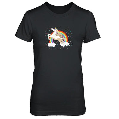 Funny Sloth Riding Unicorn Lover-T-Shirt & Tank Top-Women's T-Shirt-Black