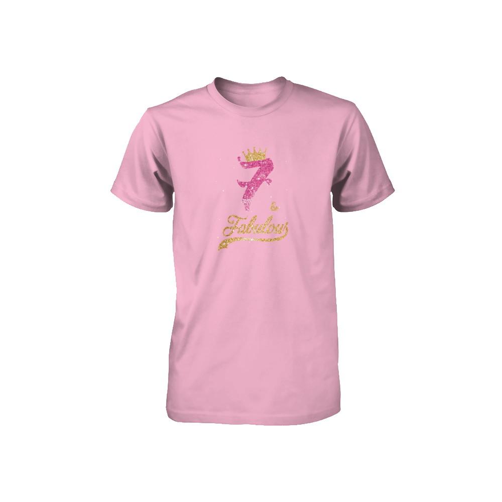 7Th And Fabulous Seven Birthday Youth-Youth Shirt-Toddler T-Shirt-Pink