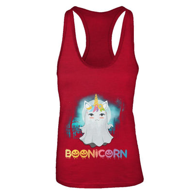 Boonicorn Ghost Unicorn Halloween Girls-T-Shirt & Tank Top-Women's Ideal Racerback Tank-Red