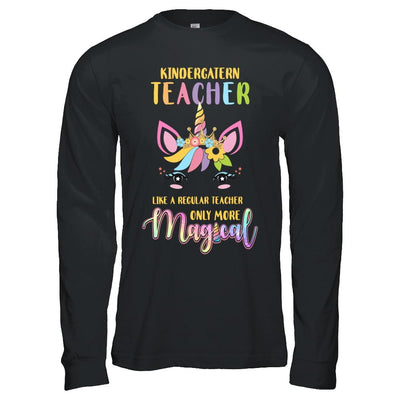 Kindergarten Teacher Cute Magical Unicorn Gift-T-Shirt & Hoodie-Long Sleeve T-Shirt-Black