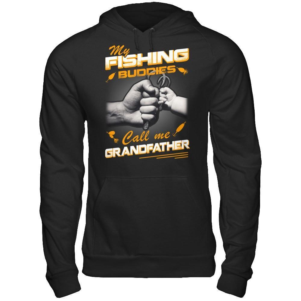 My Fishing Buddies Call Me Grandfather-T-Shirt & Hoodie-Pullover Hoodie-Black