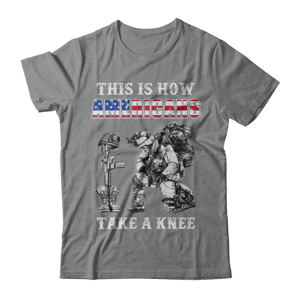 Veteran This Is How Americans Take A Kneel-T-Shirt & Hoodie-Classic T-Shirt-Sport Grey