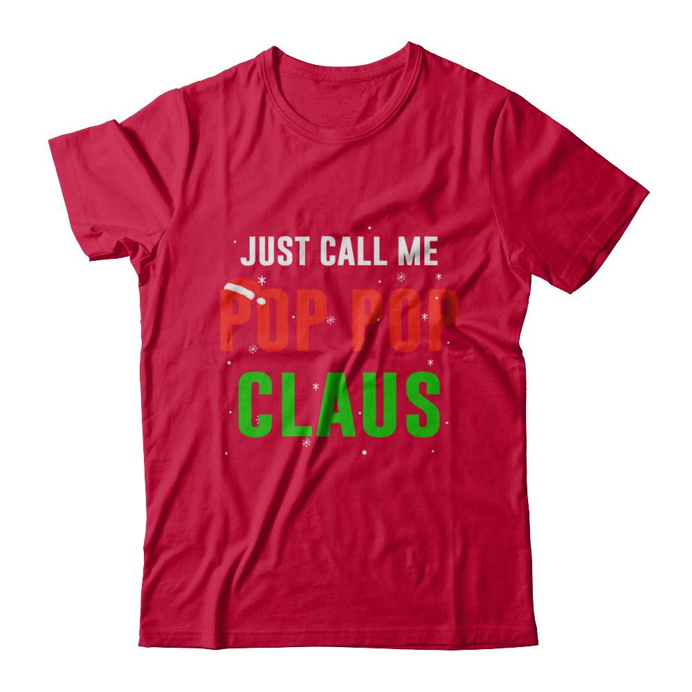 Santa Pop Pop Claus Matching Family Christmas Pajamas-T-Shirt & Sweatshirt-Classic T-Shirt-Red