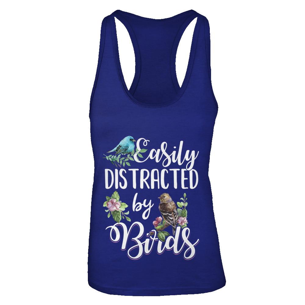 Easily Distracted By Birds-T-Shirt & Tank Top-Women's Ideal Racerback Tank-Royal