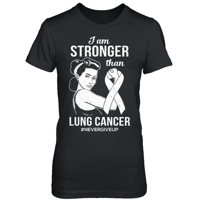 I Am Stronger Than Lung Cancer Awareness Support-T-Shirt & Hoodie-Women's T-Shirt-Black