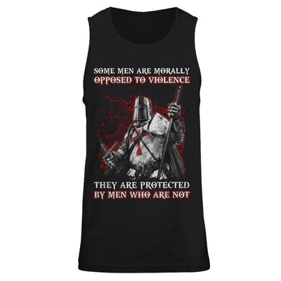 Knight Templar Men Opposed To Violence They Are Protected By Men Who Are Not-T-Shirt & Hoodie-Unisex Tank-Black