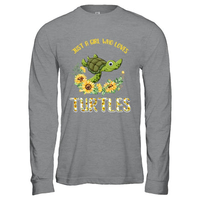 Just A Girl Who Loves Turtles And Sunflowers-T-Shirt & Hoodie-Long Sleeve T-Shirt-Sport Grey