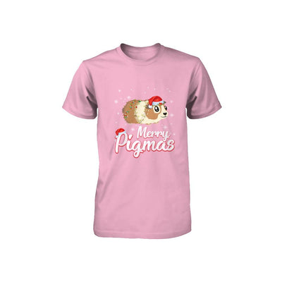 Merry Pigmas Funny Guinea Pig Santa Hat Christmas Gift Youth-Youth Shirt-Toddler T-Shirt-Pink