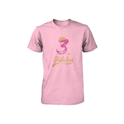 3Th And Fabulous Three Birthday Youth-Youth Shirt-Youth T-Shirt-Neon Pink
