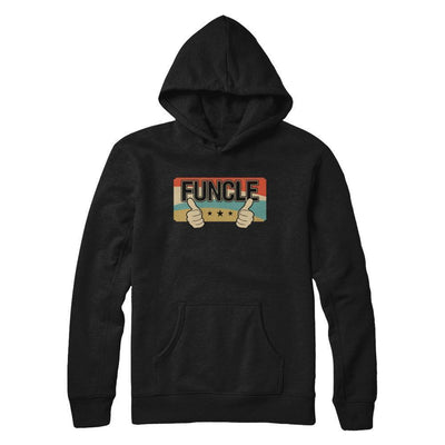 Vintage Retro Funcle Funny Uncle Only Cooler-T-Shirt & Sweatshirt-Pullover Hoodie-Black