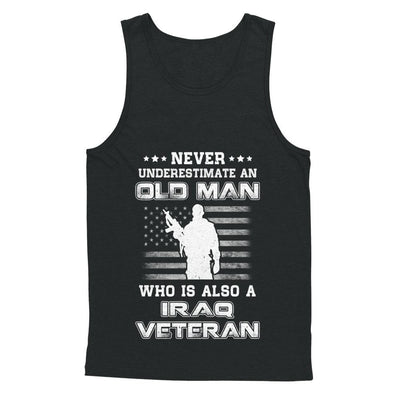 Never Underestimate An Old Man Iraq Veteran-T-Shirt & Hoodie-Unisex Tank-Black
