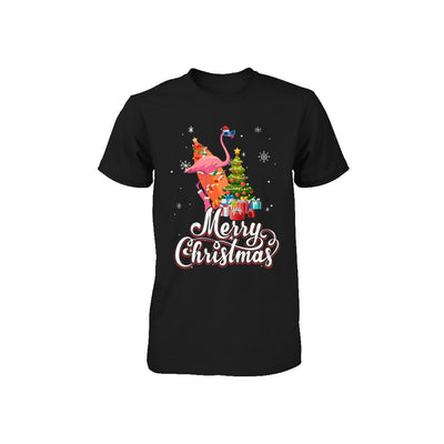 Flamingo Christmas Gift Merry Christmas Flamingo Youth-Youth Shirt-Toddler T-Shirt-Black