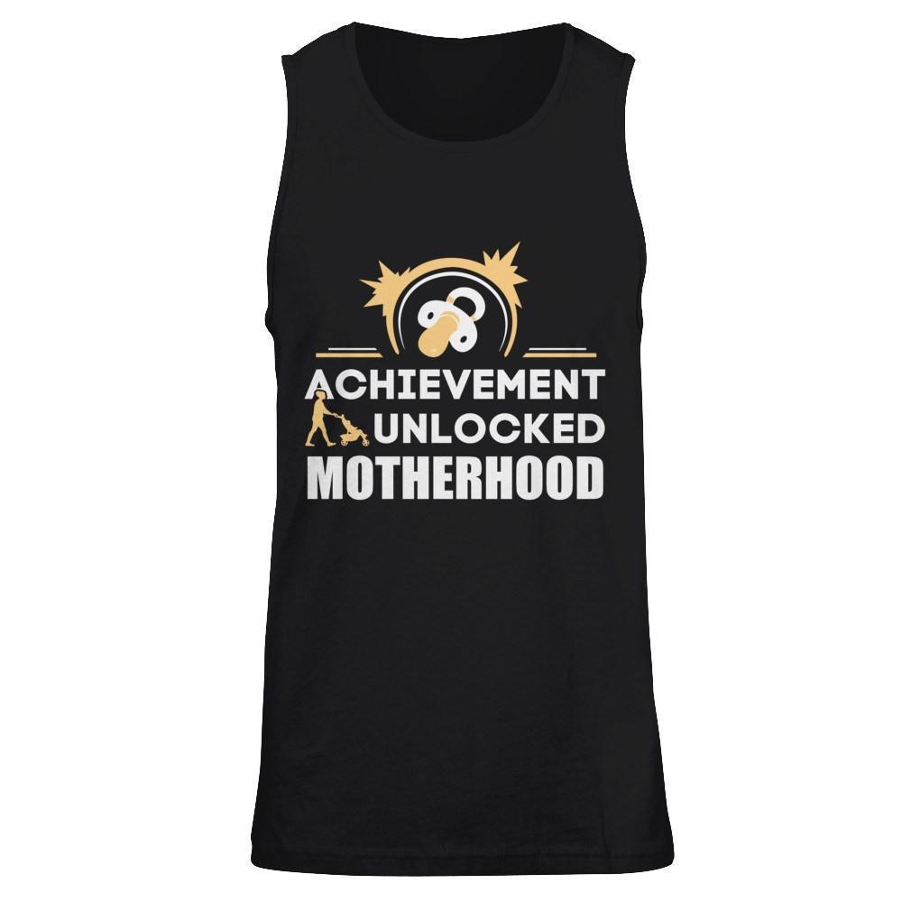 Achievement Unlocked Motherhood First Time Mom-T-Shirt & Hoodie-Unisex Tank-Black