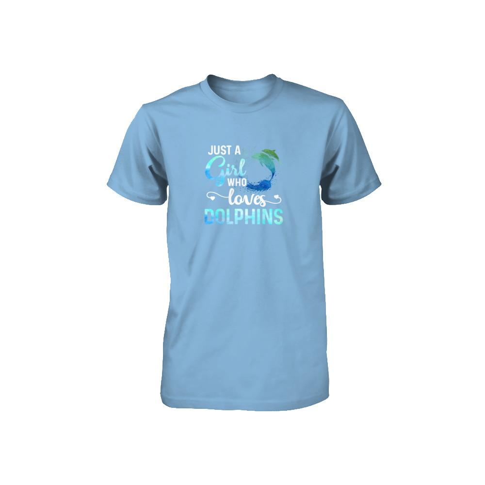 Just A Girl Who Loves Dolphins Youth-Youth Shirt-Toddler T-Shirt-Light Blue