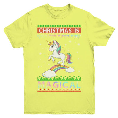 Christmas Is Magical Unicorn Ugly Christmas Sweater Youth-Youth Shirt-Youth T-Shirt-Daisy