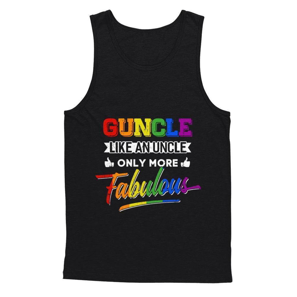 Guncle Gay Uncle More Fabulous Lgbt Rainbow-T-Shirt & Hoodie-Unisex Tank-Black
