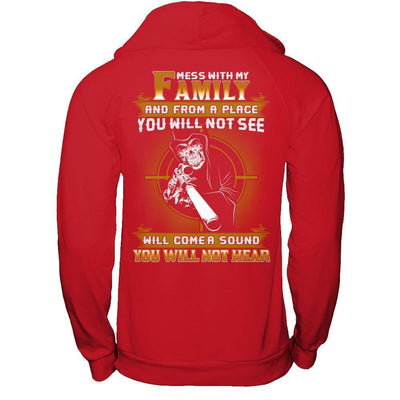 Mess With My Family And From A Place You Will Not See-T-Shirt & Hoodie-Pullover Hoodie-Red