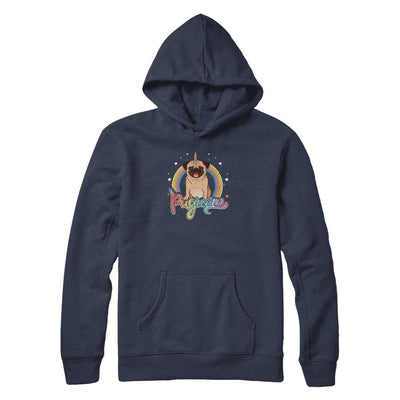 Rainbow Pugicorn Pug Unicorn For Kids-T-Shirt & Tank Top-Pullover Hoodie-Navy