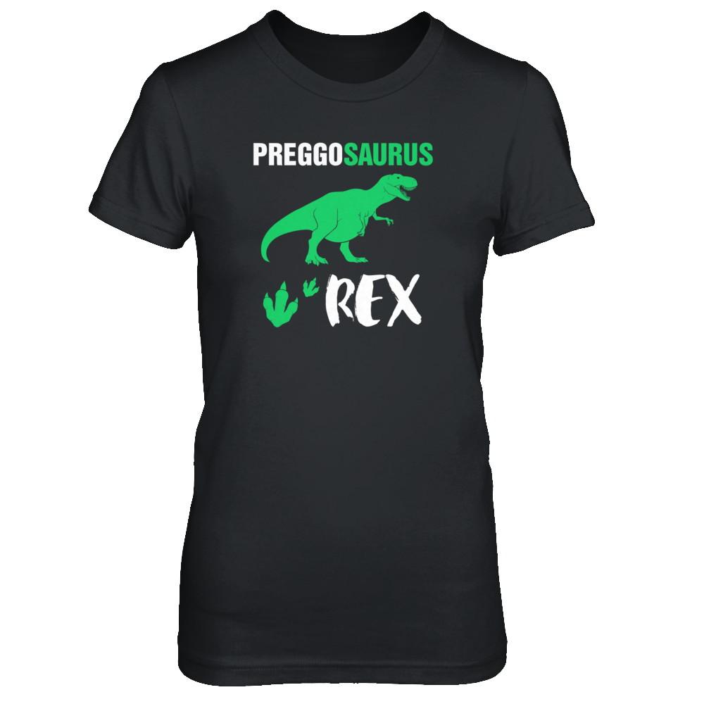 Preggosaurus Rex Pregnancy Mom Dinosaur Gift-T-Shirt & Tank Top-Women's T-Shirt-Black