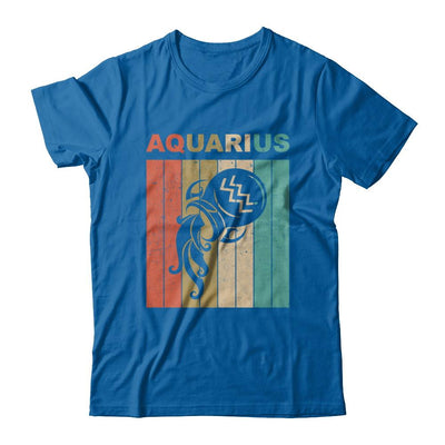 Vintage Aquarius Zodiac January February Birthday Gift-T-Shirt & Hoodie-Classic T-Shirt-Royal