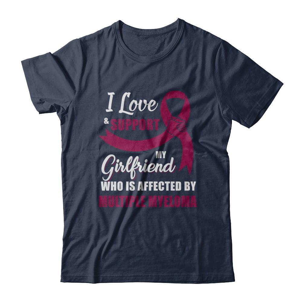 Multiple Myeloma Awareness Support Burgundy Girlfriend Boyfriend-T-Shirt & Hoodie-Classic T-Shirt-Navy