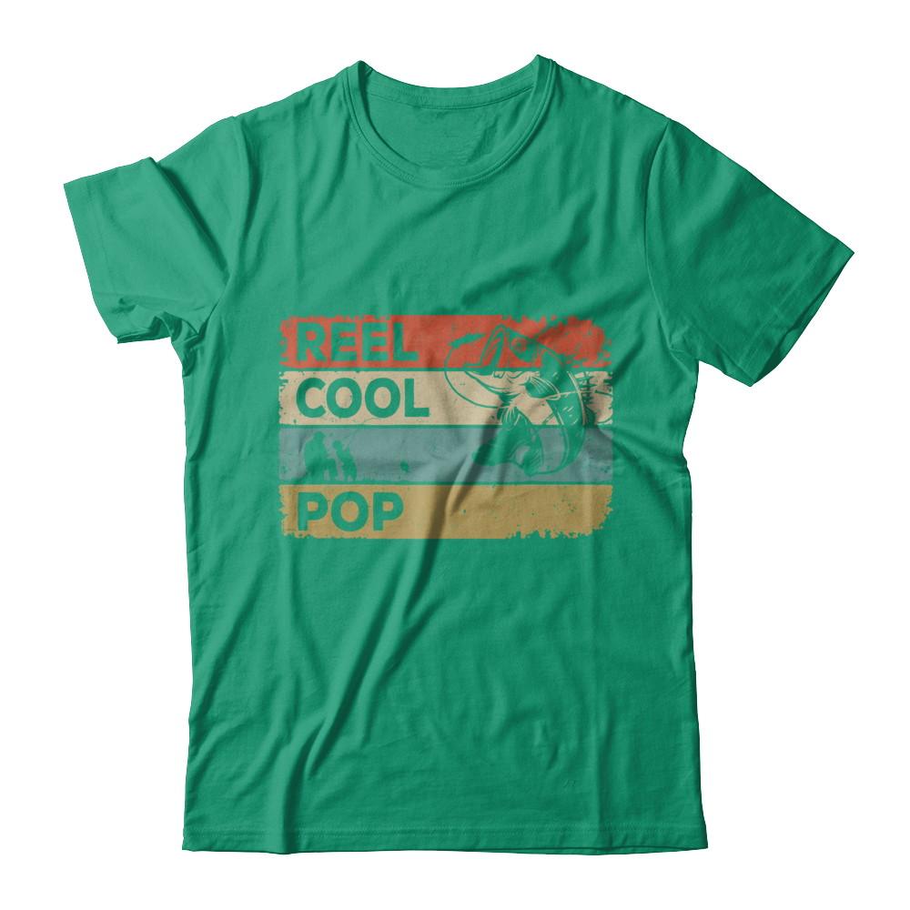 Vintage Reel Cool Pop Fish Fishing Fathers Day-T-Shirt & Hoodie-Classic T-Shirt-Kelly Green