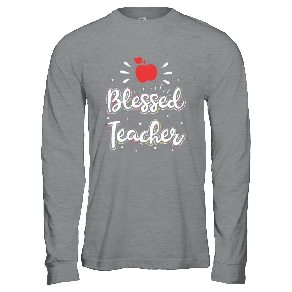 Blessed Teacher Gift-T-Shirt & Hoodie-Long Sleeve T-Shirt-Sport Grey