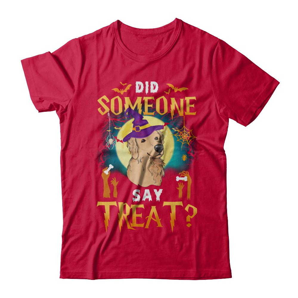 Did Someone Say Treat Golden Retriever Halloween Costume-T-Shirt & Hoodie-Classic T-Shirt-Red