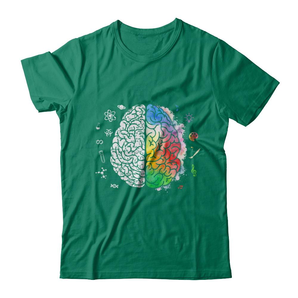 Colorful Brain Chemistry Science And Art-T-Shirt & Hoodie-Classic T-Shirt-Kelly Green