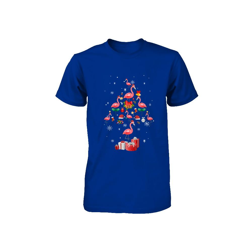 Santa Flamingo Christmas Tree Gift Youth-Youth Shirt-